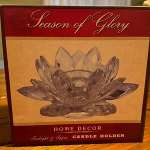 Season of Glory tealight and taper candle holder. Comes with two free candles.